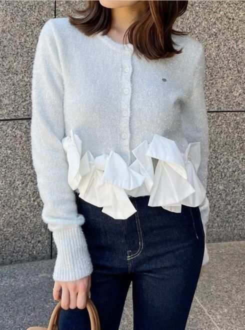 snidel スナイデル リボンモチーフカーディガン 新品未使用 未開封 SNIDEL snidel / スナイデル リボンモチーフカーディガン 25秋冬