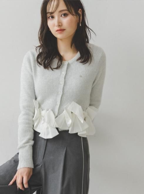 snidel （スナイデル）リボンモチーフカーディガン 25秋冬