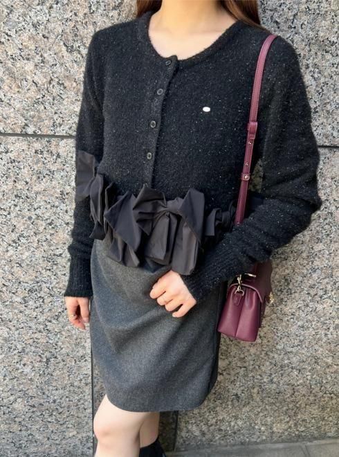 SNIDEL スナイデル リボンモチーフカーディガン リボンモチーフカーディガン（ニット）｜SNIDEL（スナイデル