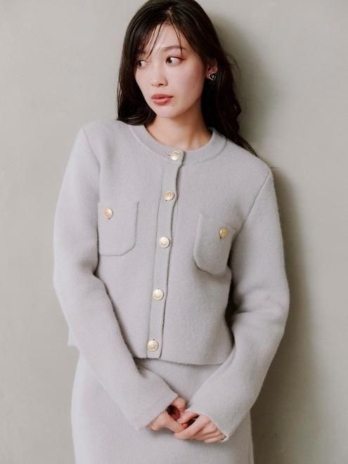 snidel （スナイデル）フォックスニットジャケット 25秋冬【SWNJ254097