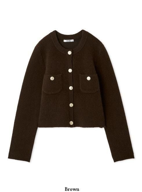 Snidel フォックスニットジャケット 値下げ フォックスニットジャケット（ノーカラージャケット/コート