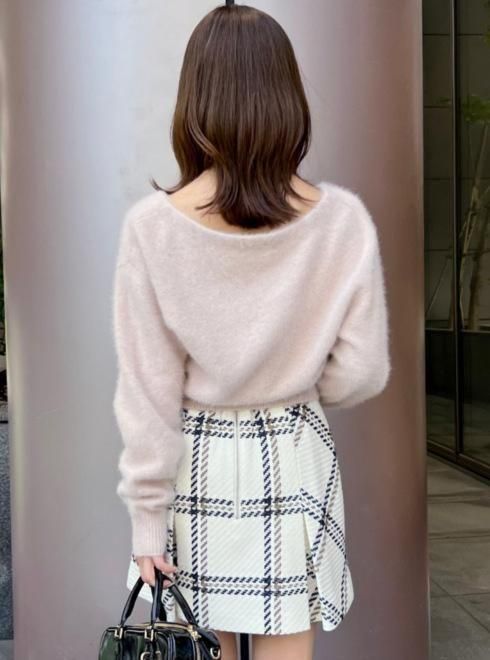 SNIDEL ロービングチェックミニスカート IVORY SNIDEL｜ロービングチェックミニスカート | Rakuten Fashion