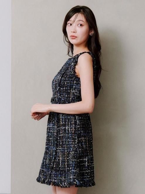 SNIDEL  セット ツイードワンピース ブラック FREE ツイードミニワンピース（ワンピース）｜SNIDEL（スナイデル）の