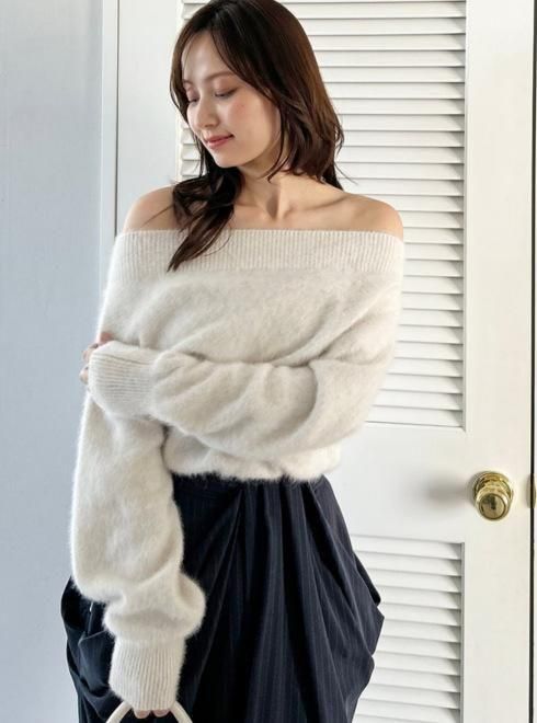 snidel （スナイデル）フォックスアルパカオフショルプル