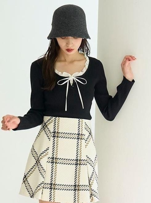 SNIDEL 新品タグ付 フリルドッキングニットプルオーバー フリルドッキングニットプルオーバー（ニット/セーター