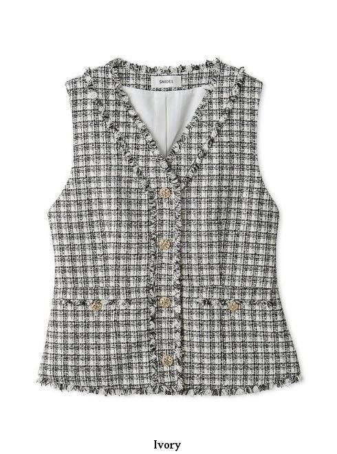 snidel （スナイデル）ツイードジレ 25秋冬【SWFV254161】ベスト