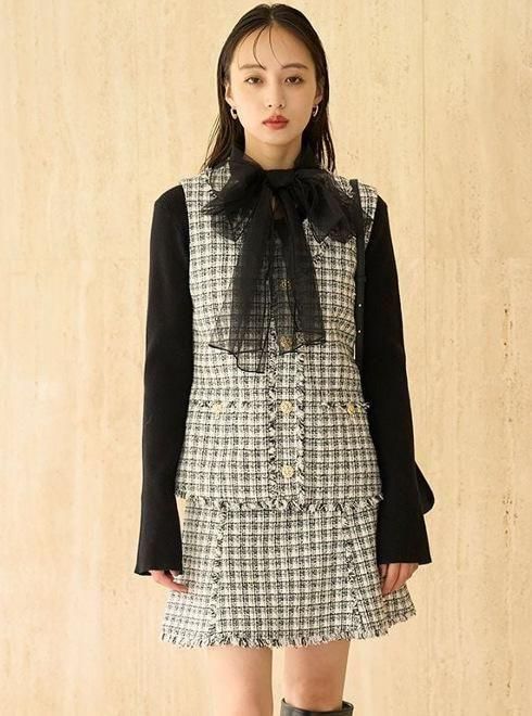 新品未使用タグ付き　スナイデル　ツイードミニスカート　サイズ　1 新品未使用タグ付き スナイデル ツイードミニスカート サイズ 1