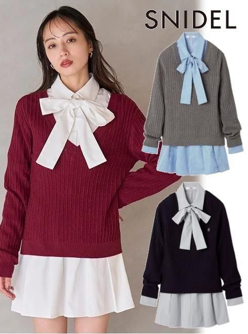 snidel （スナイデル）シャツコンビチュニック 25秋冬予約