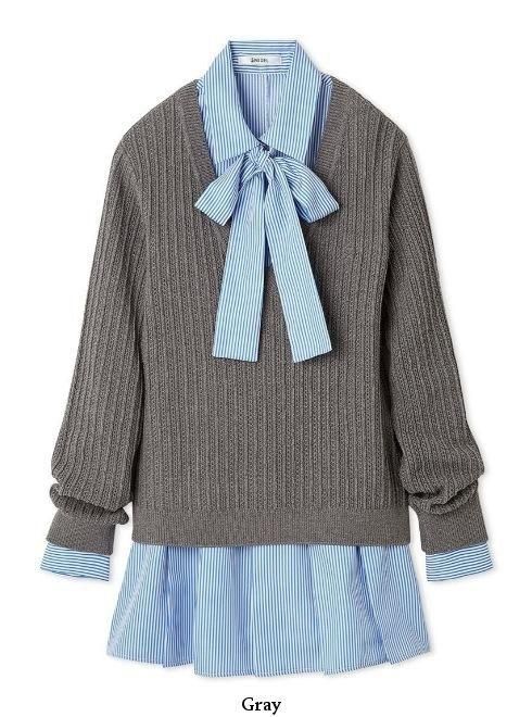 snidel （スナイデル）シャツコンビチュニック 25秋冬予約【SWNT254231