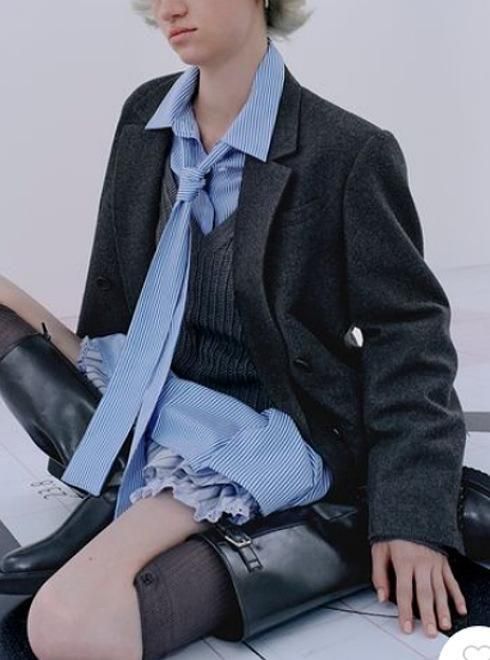 snidel （スナイデル）シャツコンビチュニック 25秋冬予約【SWNT254231