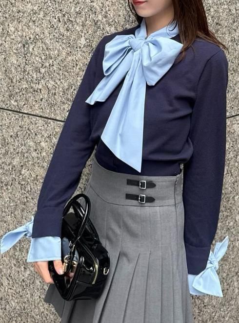 snidel （スナイデル）ボウタイドッキングニットプルオーバー 25