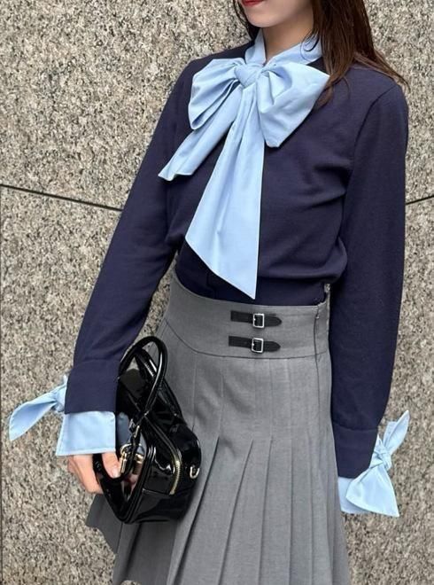 snidel （スナイデル）ボウタイドッキングニットプルオーバー 25秋冬