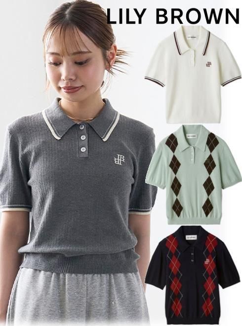 Lily Brown （リリーブラウン)<br>ワンポイントニットトップス  25秋冬【LWNT254180】ニットトップス 