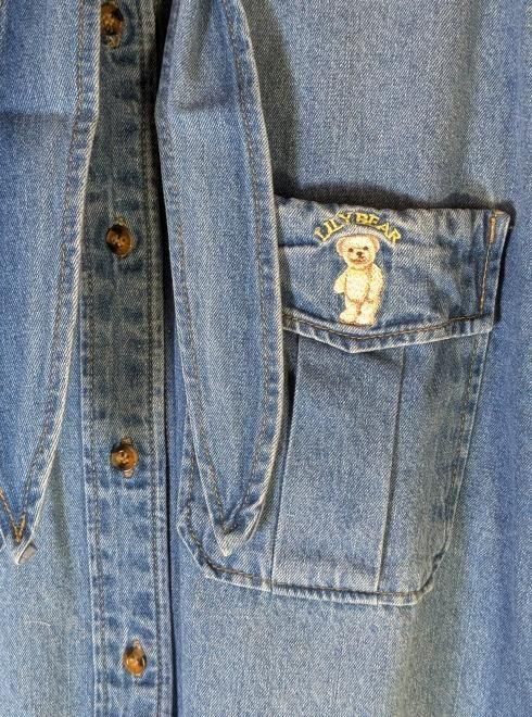 LILY BROWN Lily Bearスカーフ付きオーバーシャツ デニム LILY BROWN ブラウス シャツ Lily Bearスカーフ付きオーバー