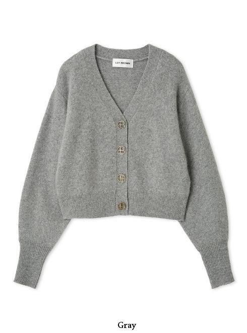 LILY BROWN カーディガン カシミアブレンドレイヤードカーディガン(カーディガン