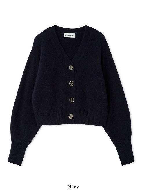LILY BROWN カーディガン Lily Brown （リリーブラウン)LBロゴフォックスニットカーデ 25