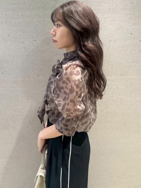 25SS 新品タグ★リリーブラウン ラグランオーガンザボウタイブラウス ドット LILY BROWN（リリーブラウン）の「ラグランオーガンザボウタイ