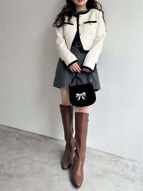 Lily Brown （リリーブラウン)ツイードジャケット 25秋冬【LWFJ254055