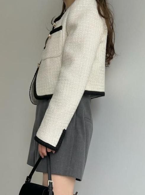 Lily Brown （リリーブラウン)ツイードジャケット 25秋冬【LWFJ254055