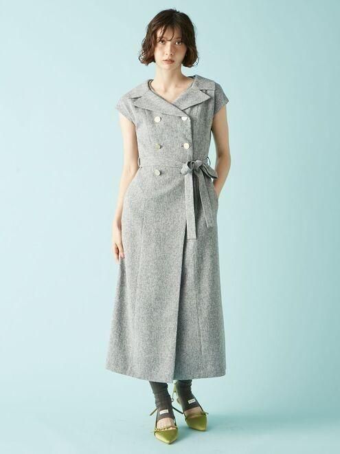 Lily Brown （リリーブラウン)デコルテレイヤードトレンチワンピース