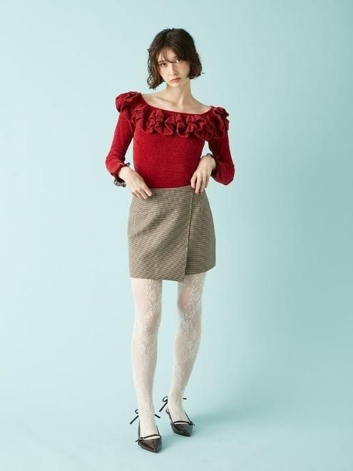 【リリーブラウン】ジャケット、スカート Lily Brown （リリーブラウン)バリエーションラップミニスカート