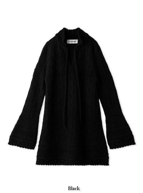 Lily Brown （リリーブラウン)フェザークロシェットニットワンピース