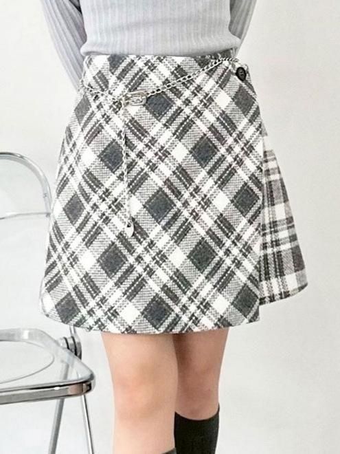 lilly brown ロービングチェックスカショーパン WEB限定サイズ2】ロービングチェックスカショーパン(スカート