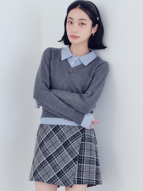 lilly brown ロービングチェックスカショーパン WEB限定サイズ2】ロービングチェックスカショーパン(スカート