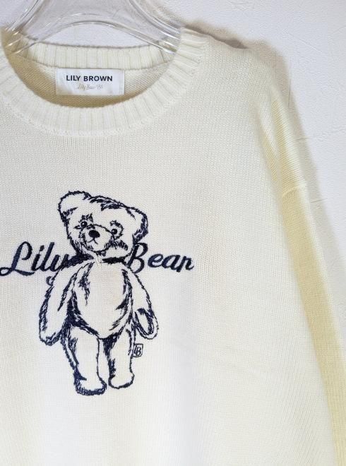 Lily Brown （リリーブラウン)LilyBearエンブロイダリーニットトップス