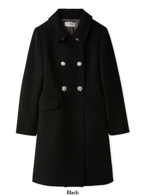 Lily Brown （リリーブラウン)ダブルビジューミディコート 25秋冬