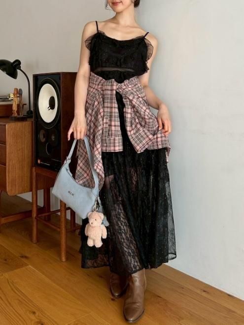 Lily Brown （リリーブラウン)【ANNASUI】レースロングドレス 25秋冬