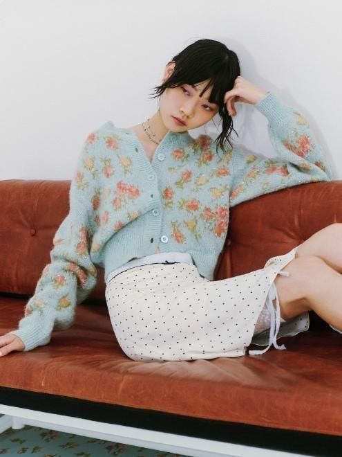 Lily Brown （リリーブラウン)【ANNASUI】ジャガードビジューニット