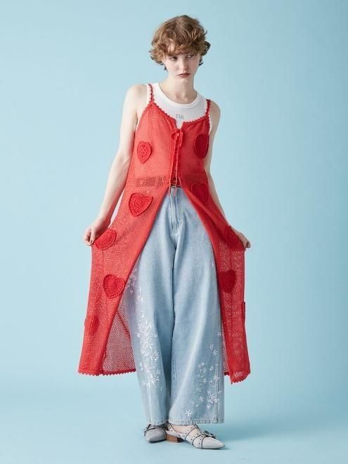 FURFUR (ファーファー)フラワー刺繍デニムパンツ 25秋冬