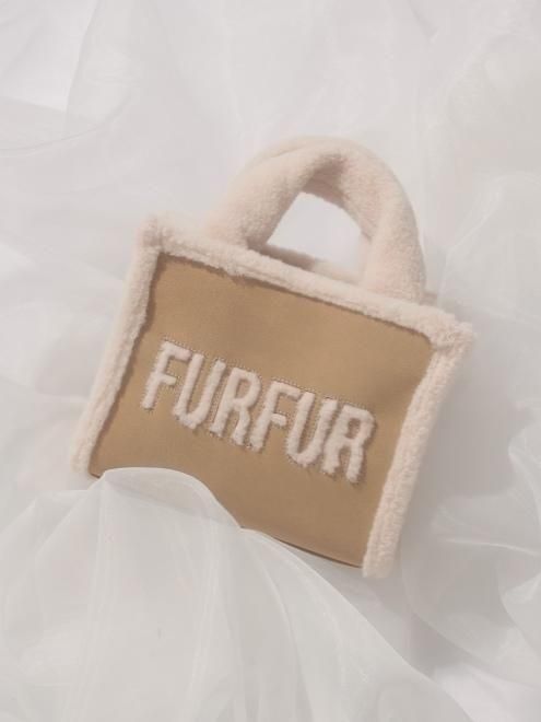 ムートン羊毛ファー付きバッグ WEB・一部店舗限定カラー】ムートンロゴトートバッグ(バッグ