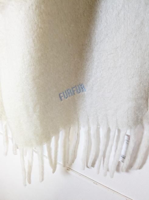 FURFUR (ファーファー)ロゴ刺繍フリンジストール 25秋冬【RWGG254545