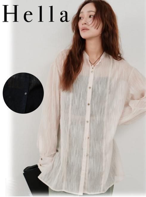 Hella(إ)<br>cut jacquard long shirt  26ղͽh261-15ۥġ֥饦 ͽ : 3ܡ