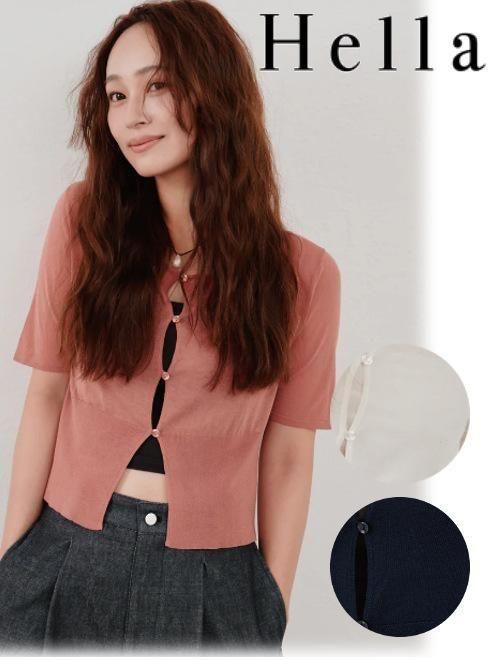 Hella(إ)<br>cropped sheer knit cardigan  26ղͽh261-90ۥǥ ͽ : 4ܡ