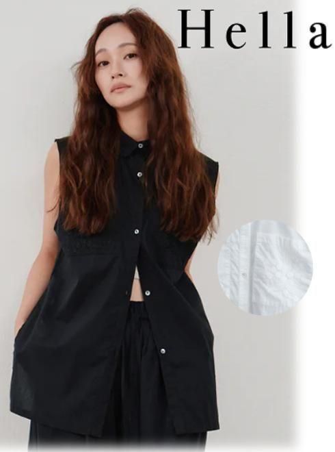 Hella(إ)<br>embroidery pocket shirt  26ղͽh261-85ۥġ֥饦 ͽ : 5ܡ