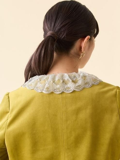 スカラップビジューアタッチドジャケット L.B CANDY STOCK]スカラップビジューアタッチドジャケット（ノー