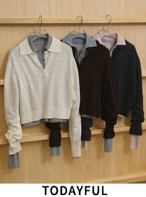 TODAYFUL (ȥǥե<br>Layered  Polo Knit  26ղͽ12610508ۥ˥åȥȥåץ ͽ : 2~