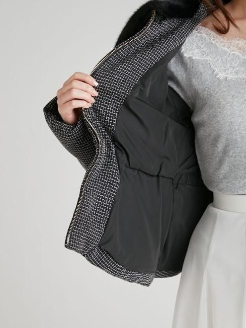 CELFORD (セルフォード)ファー襟付きツイードショートコート 25秋冬