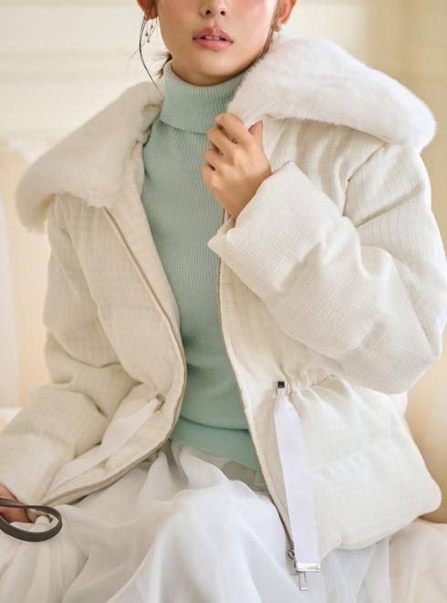 CELFORD (セルフォード)ファー襟付きツイードショートコート 25秋冬