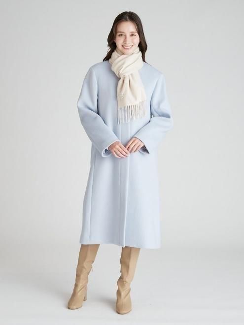 CELFORD (セルフォード)リボンストール付きノーカラーコート 25秋冬