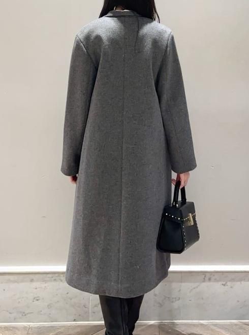 CELFORD (セルフォード)リボンストール付きノーカラーコート 25秋冬