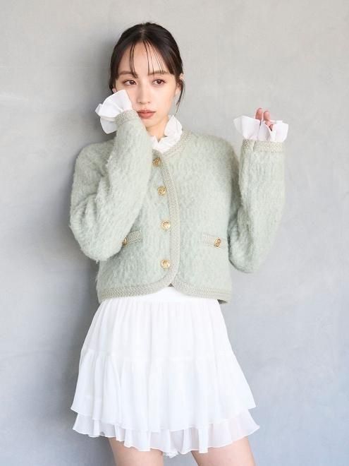 snidel （スナイデル）ファーライクニットジャケット 25秋冬