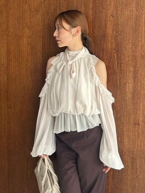 snidel （スナイデル）シフォンボリュームブラウス 25秋冬