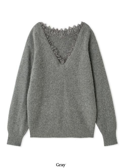 snidel （スナイデル）フォックス衿レースプルオーバー 25秋冬