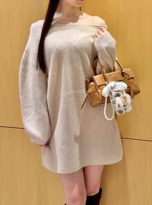 snidel （スナイデル）ラクーンミニワンピース 25秋冬.【SWNO255013