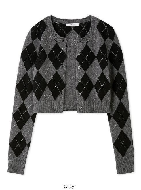 snidel （スナイデル）アーガイルニットアンサンブル 25秋冬