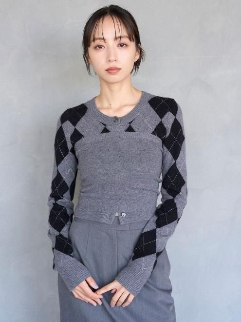 snidel （スナイデル）アーガイルニットアンサンブル 25秋冬